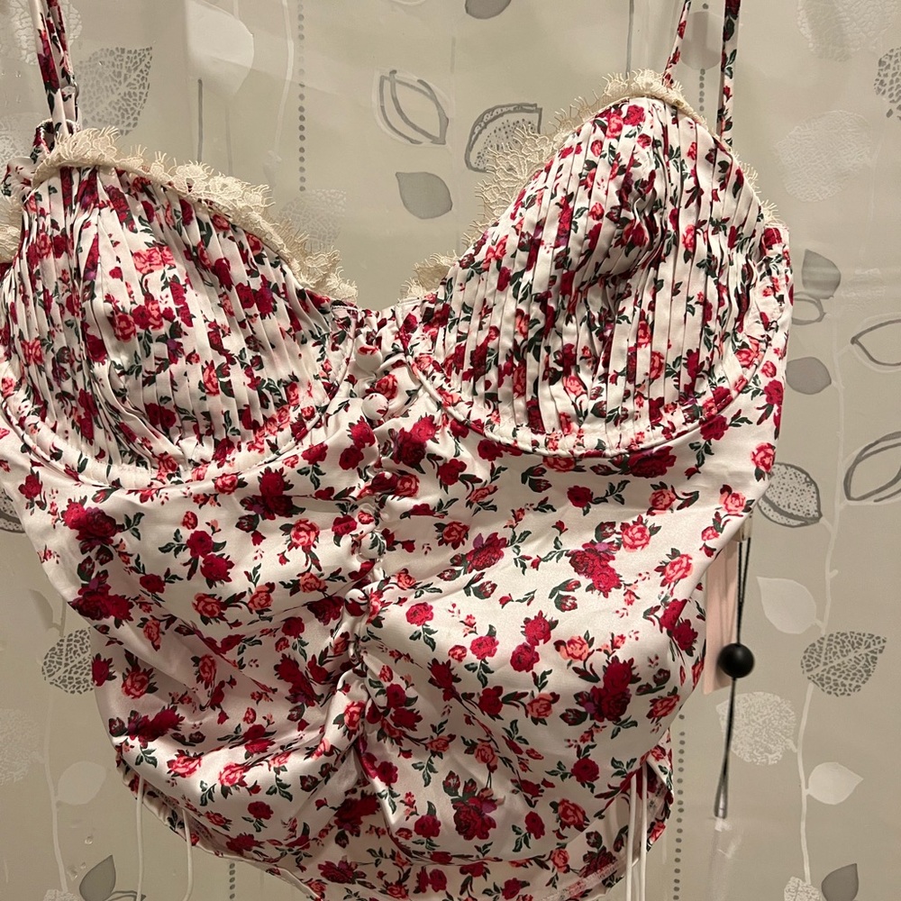 For Love and Lemons Melrose white floral top